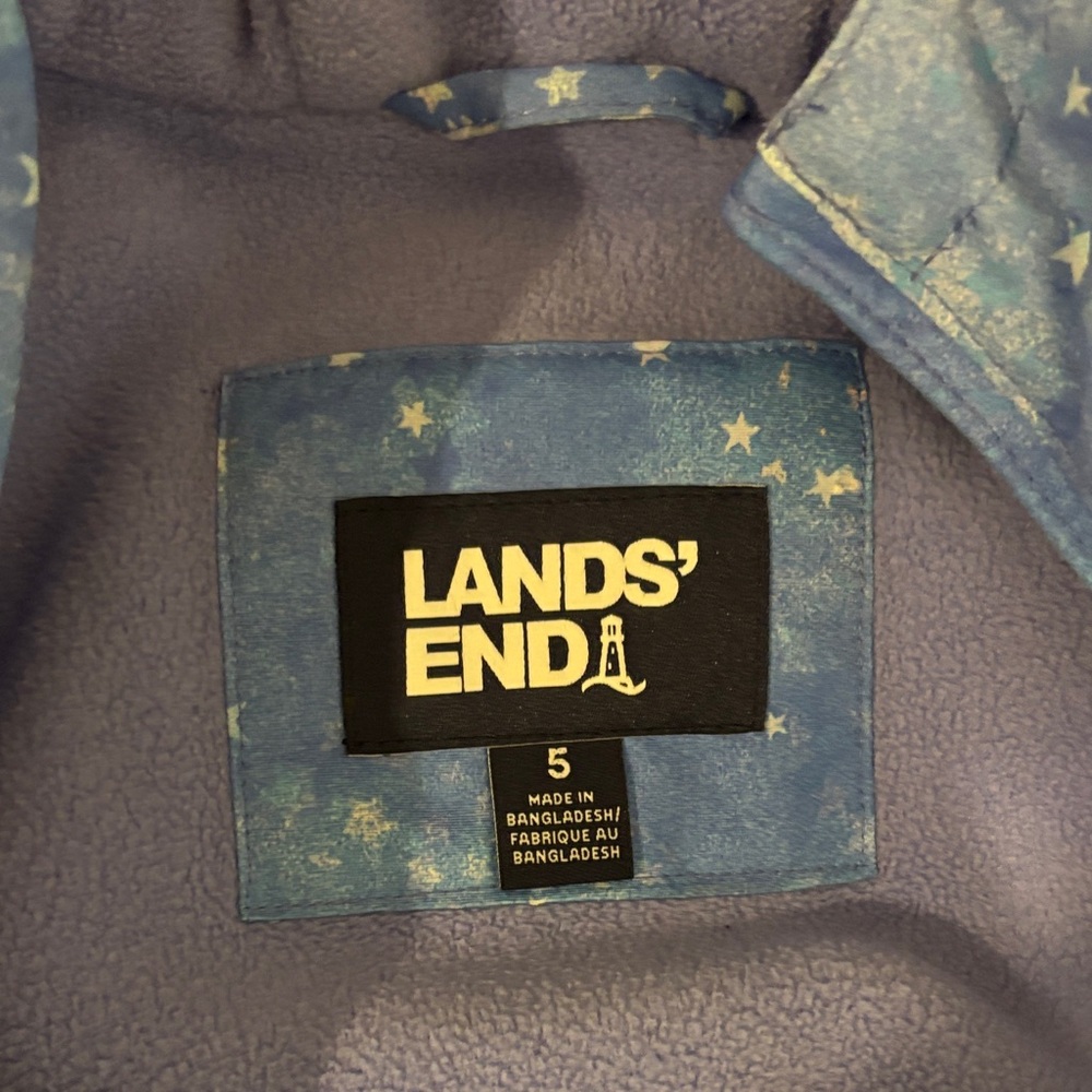 Lands' End Kids Blue Starry Ski Suit Onesie - Picture 2 of 6